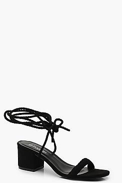 Boohoo Block Heel Plait Strap Sandals