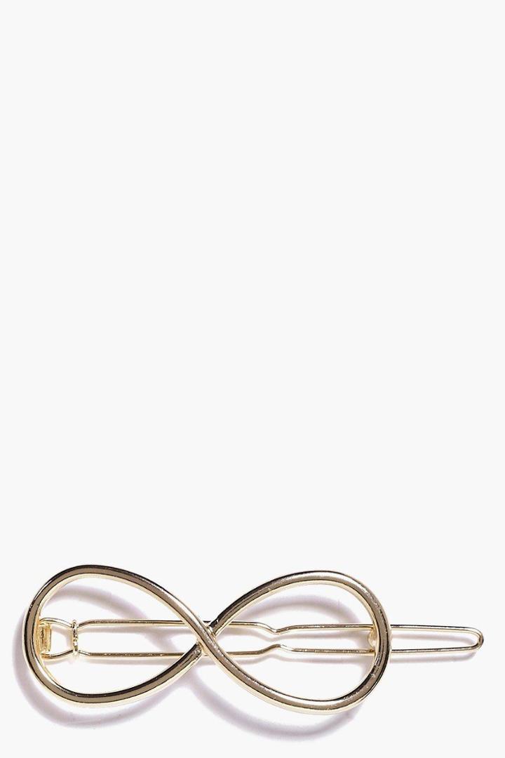 Boohoo Molly Infinity Metal Hair Clip Gold