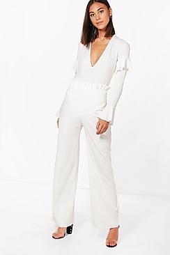 Boohoo Martha Paperbag Waist Wide Leg Trouser