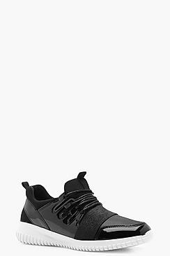 Boohoo Bethany Elastic Strap Shimmer Trainer