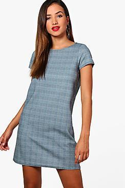 Boohoo Alice Check Shift Dress