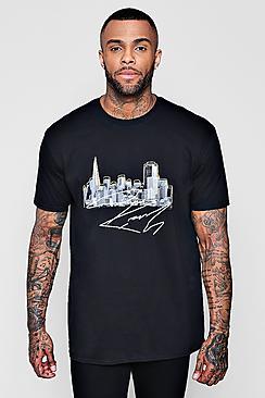 Boohoo Oversized City Scape Design T-shirt