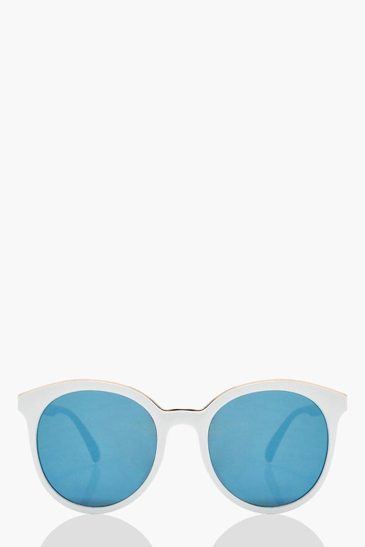 Boohoo Rosie Frame Sunglasses White