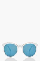 Boohoo Rosie Frame Sunglasses White