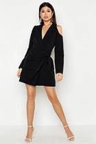 Boohoo Woven Cut Out Shower Blazer Dress