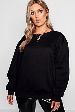 Boohoo Plus Crew Neck Oversized Sweater