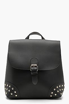 Boohoo Stud And Buckle Rucksack
