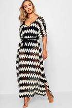 Boohoo Lana Mono Satin Tie Beach Maxi Dress