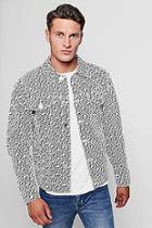 Boohoo Man Repeat Print Denim Jacket
