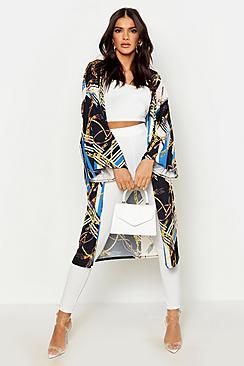 Boohoo Chain Print Midi Kimono