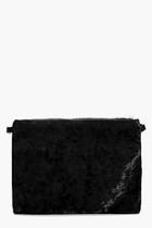 Boohoo Angel Crushed Velvet Ziptop Clutch