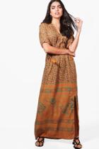 Boohoo Lyla Paisley Print Kimono Maxi Dress Multi