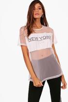 Boohoo Taylor New York Mesh T-shirt