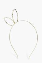 Boohoo Matilda Faux Pearl Ear Metal Headband Gold