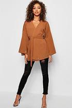 Boohoo Eyelet Belted Duster