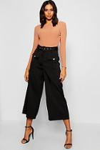 Boohoo Belted Utility Pocket Button Culottes