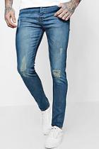 Boohoo Skinny Antique Wash Fit Distressed Jeans