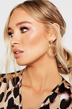 Boohoo Chain Vintage Look Circle Earrings
