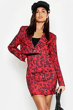 Boohoo Cropped Leopard Jacket