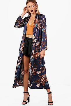 Boohoo Abigail Floral Print Premium Kimono