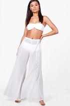 Boohoo Koh Samui Boutique Lace Flared Beach Trouser