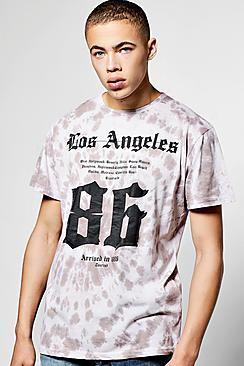 Boohoo Oversized Tie Dye T Shirt With Print