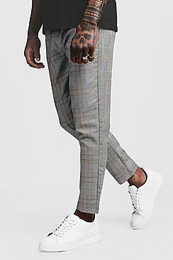 Boohoo Large Window Pane Check Smart Cropped Jogger