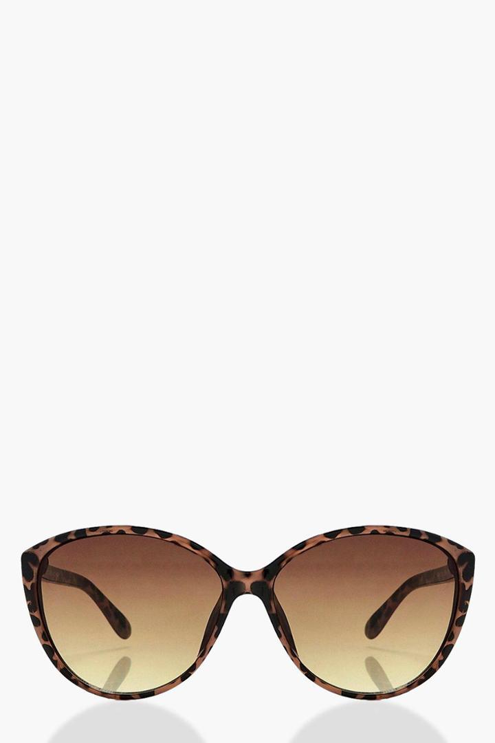 Boohoo Lara Oversized Plastic Frame Sunglasses Brown