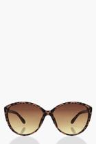 Boohoo Lara Oversized Plastic Frame Sunglasses Brown