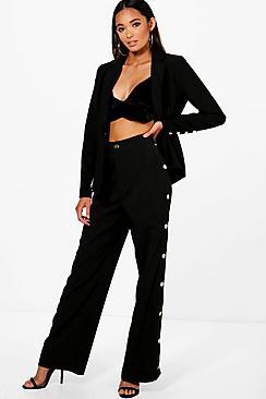 Boohoo Zendaya Popper Side Trouser