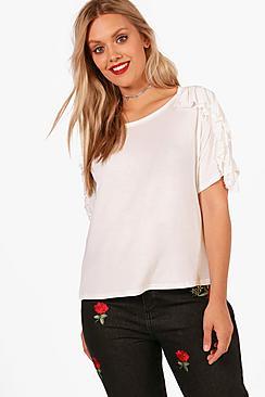 Boohoo Plus Georgina Frill Detail T Shirt