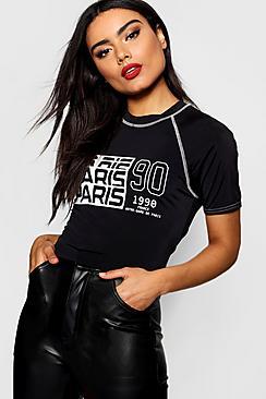 Boohoo Slinky Slogan Crop