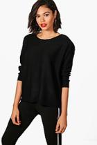 Boohoo Zip Back Dip Hem Jumper