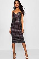 Boohoo Polka Dot Cami Midi Dress