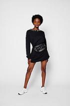 Boohoo Zendaya Contrast Lace Up Eyelet Sweat Dress