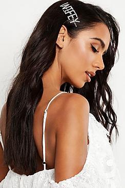 Boohoo Wifey Diamante Hair Slide