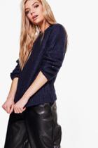 Boohoo Kayla Chunky Knit Jumper Marine