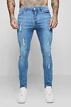 Boohoo Super Skinny Jeans With All Over Distressing