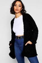 Boohoo Edge To Edge Cardigan With Textured Yarn Mix