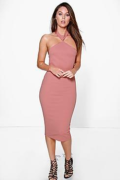 Boohoo Serena Cutaway Neckline Detail Bodycon Dress