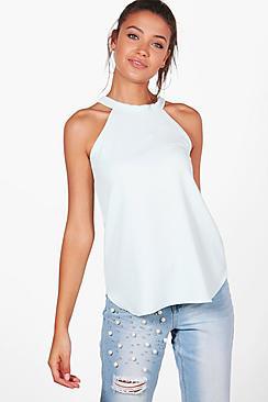 Boohoo Tall  High Neck Strap Top