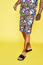 Boohoo Floral Print Mid Length Shorts Co-ord