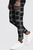 Boohoo Skinny Check Jacquard Cropped Jogger