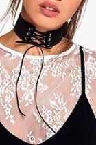 Boohoo Katherine Suedette Lace Up Corset Choker