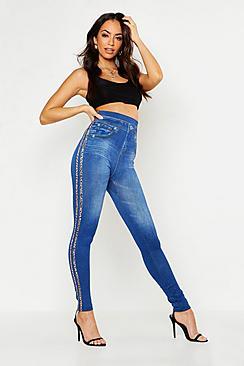 Boohoo Animal Side Stripe Jegging