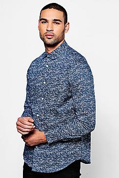 Boohoo Long Sleeve Abstract Print Shirt