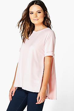 Boohoo Sarah Dip Hem Tee