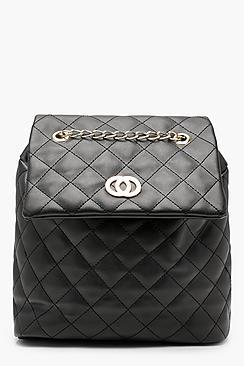 Boohoo Darcy Double Ring Quilted Rucksack