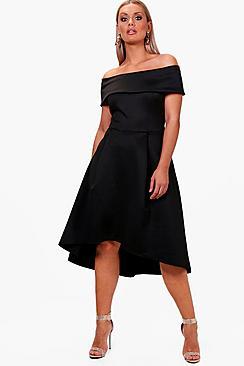 Boohoo Plus  Double Layer Midi Dress
