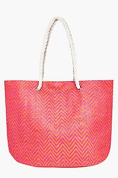 Boohoo Esme Straw Weave Beach Bag